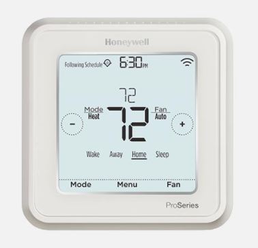 front view of the honeywell lyric t6 smart thermostat