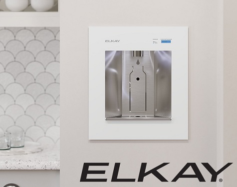 wall-mounted installation of elkay ezh2o liv bottle filler with remote chiller