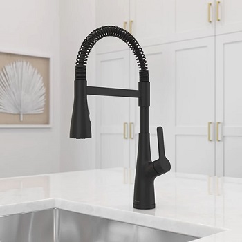 matte black pfister neera culinary kitchen faucet installed