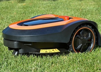 redback robot lawn mower rm18 in yard