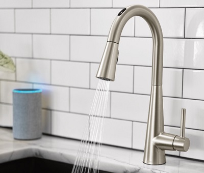 installed sleek u by moen faucet with alexa device