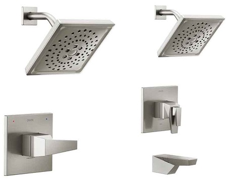 brilliance stainless shower and tub/shower options for Delta Trillian collection