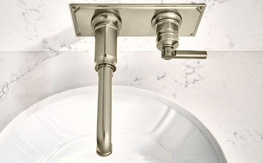 wall-mount brizo invari faucet in polished nickel top view