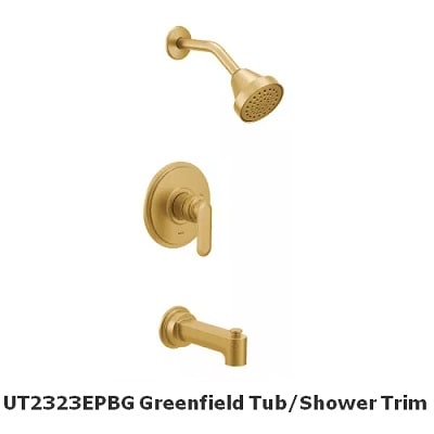 moen greenfield tub and shower trim in brushed gold